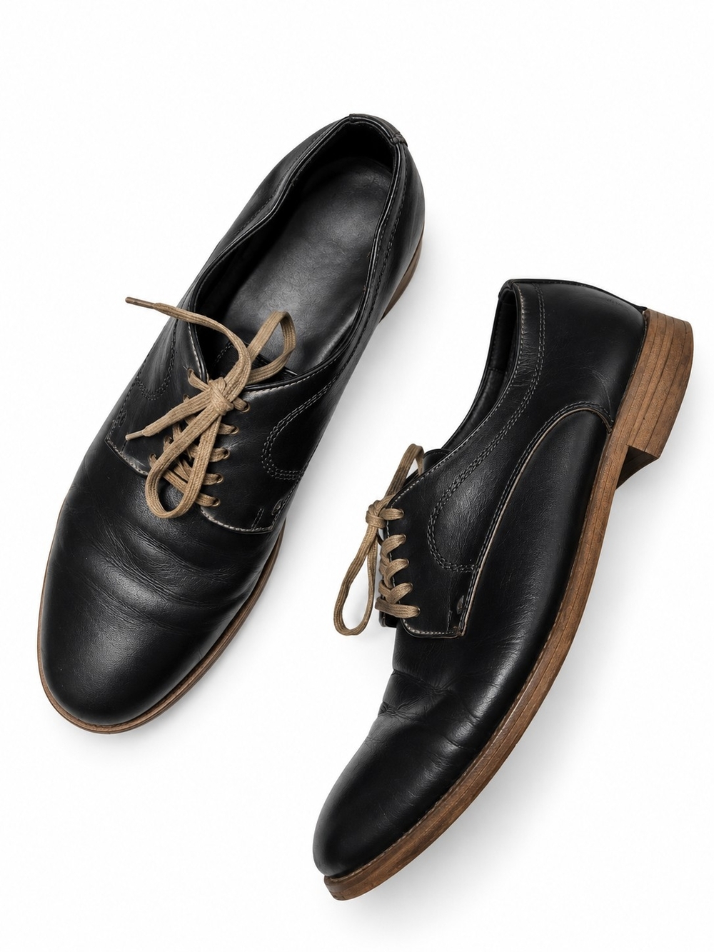 Zara Size 41 Black Brown Leather Derby Shoes